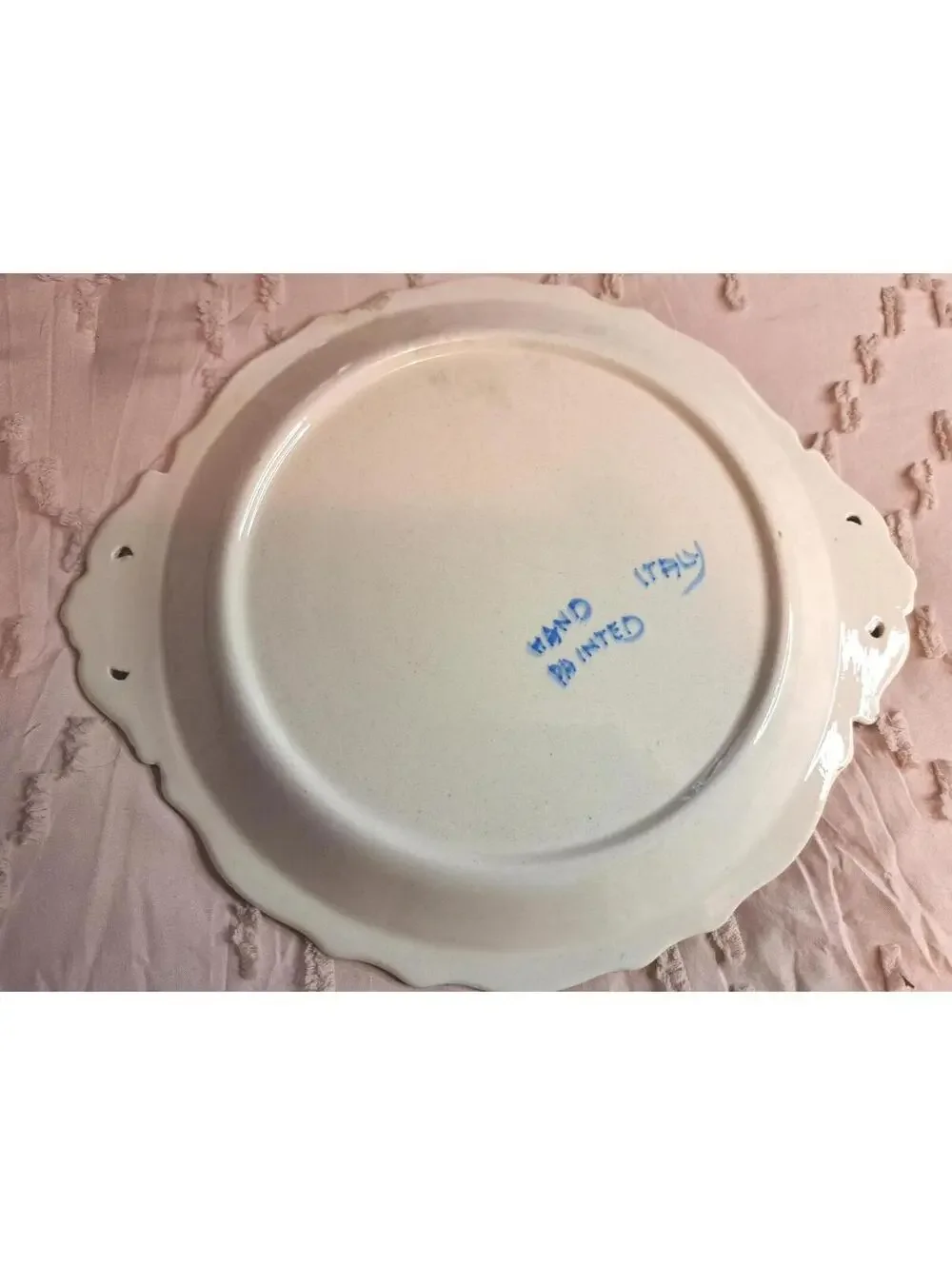 Vintage Hand-painted 1970s Italian Cherry Ceramic Serving Plate 13